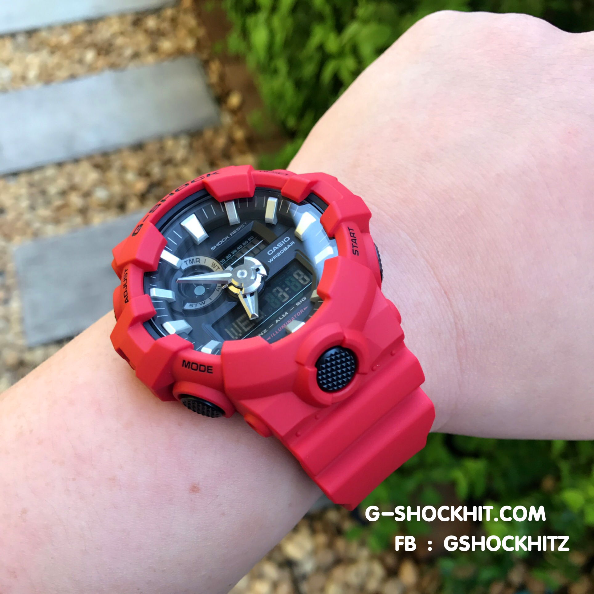 CASIO MID YEAR SALE G-SHOCK นาฬิกาข้อมือ นาฬิกากันน้ำ นาฬิกาของแท้ ประกันศูนย์ CMG 1 ปี รุ่น GA-700-4A นาฬิกาสีแดง