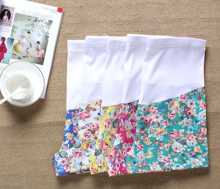 กางเกงขาสั้นลายดอกสีสดใส มีสายปรับรอบท้อง มี5สี ไซส์ M, L, XL