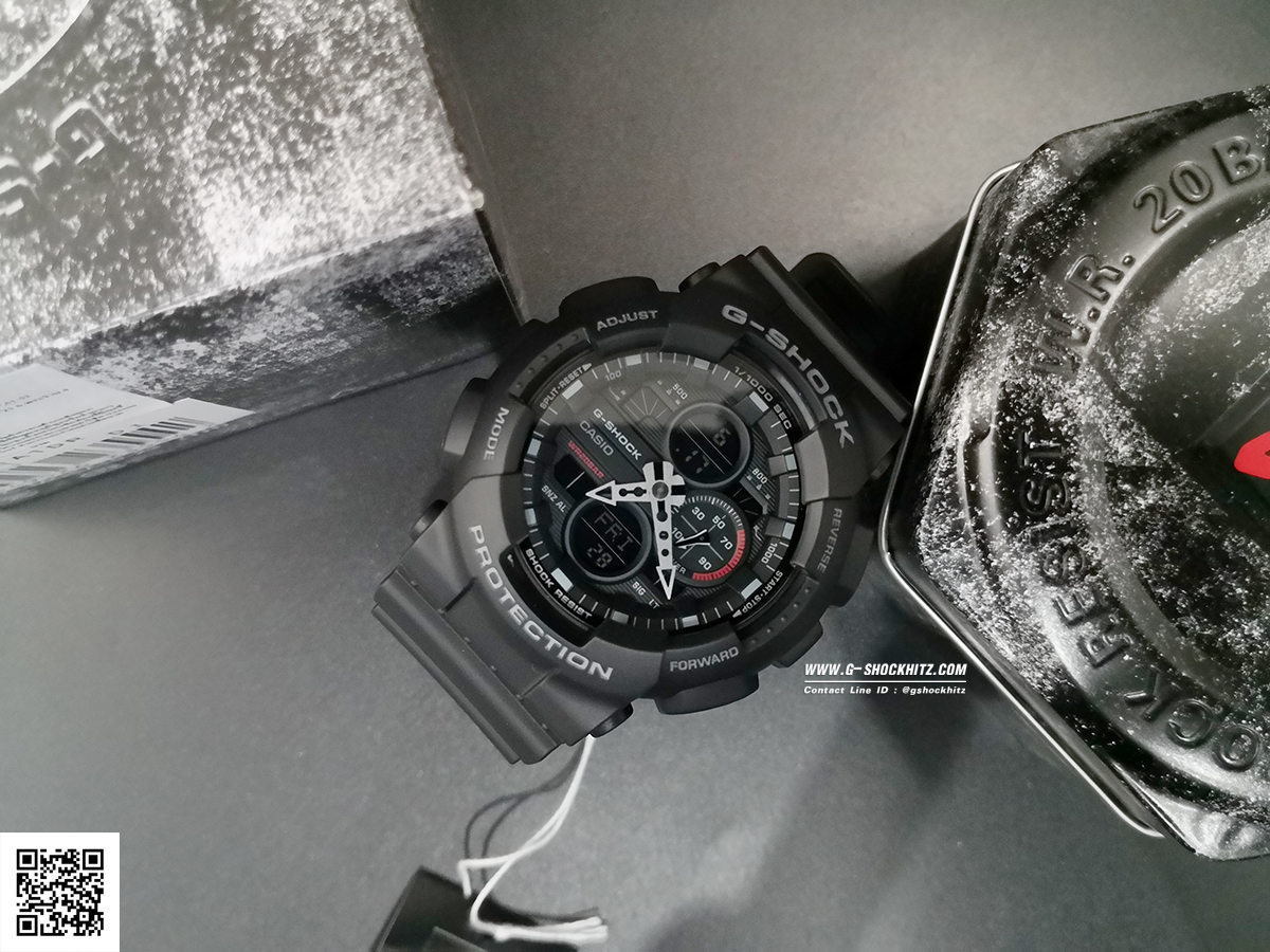 CASIO G-SHOCK นาฬิกาข้อมือ นาฬิกากันน้ำ นาฬิกาของแท้ ประกันศูนย์ CMG 1 ปี รุ่น GA-140-1A1 นาฬิกาสีดำ