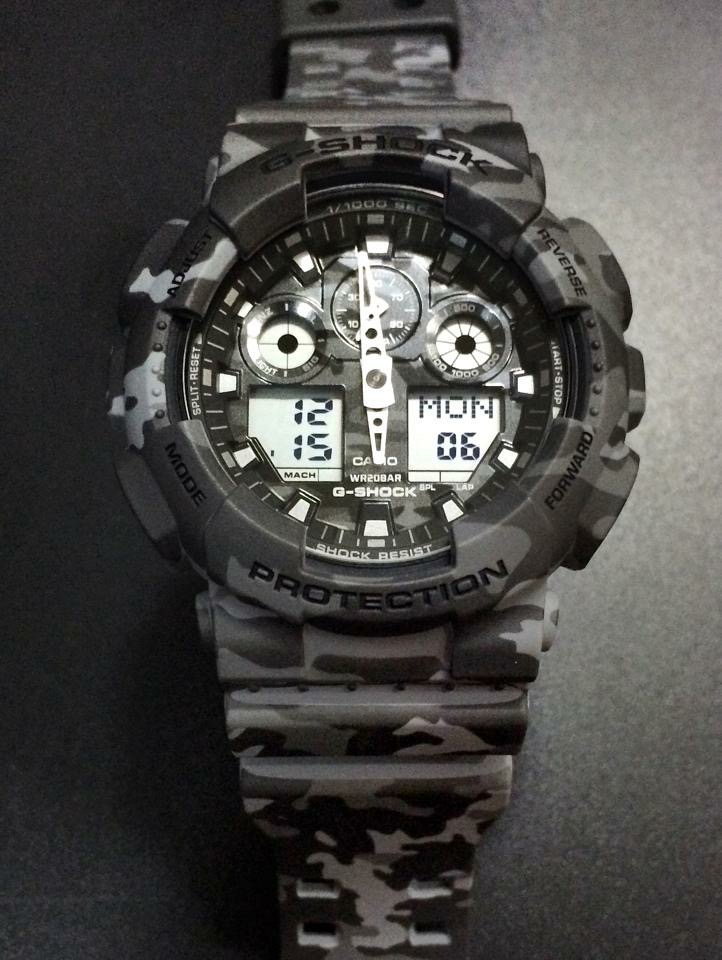 CASIO G-SHOCK นาฬิกาข้อมือ นาฬิกากันน้ำ นาฬิกาของแท้ ประกันศูนย์ CMG 1 ปี รุ่น GA-100CM-8A นาฬิกาสีเทา