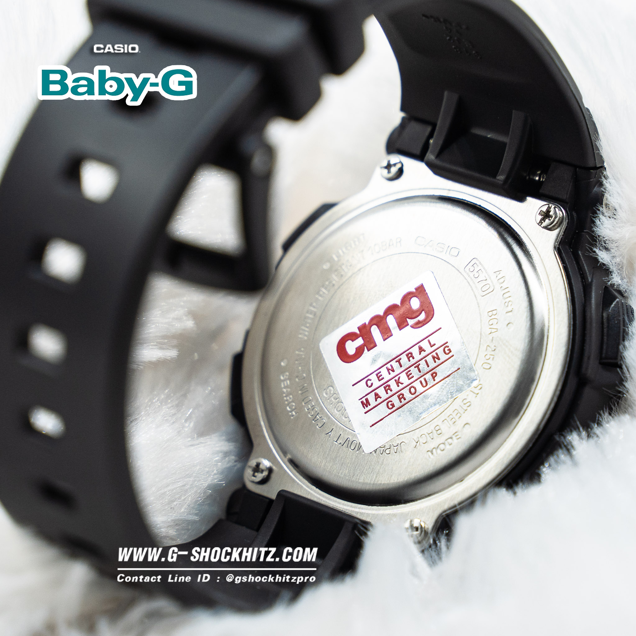 CASIO BABY-G นาฬิกาข้อมือ นาฬิกากันน้ำ นาฬิกาของแท้ ประกันศูนย์ CMG 1 ปี รุ่น BGA-250-1A2 นาฬิกาสีดำ