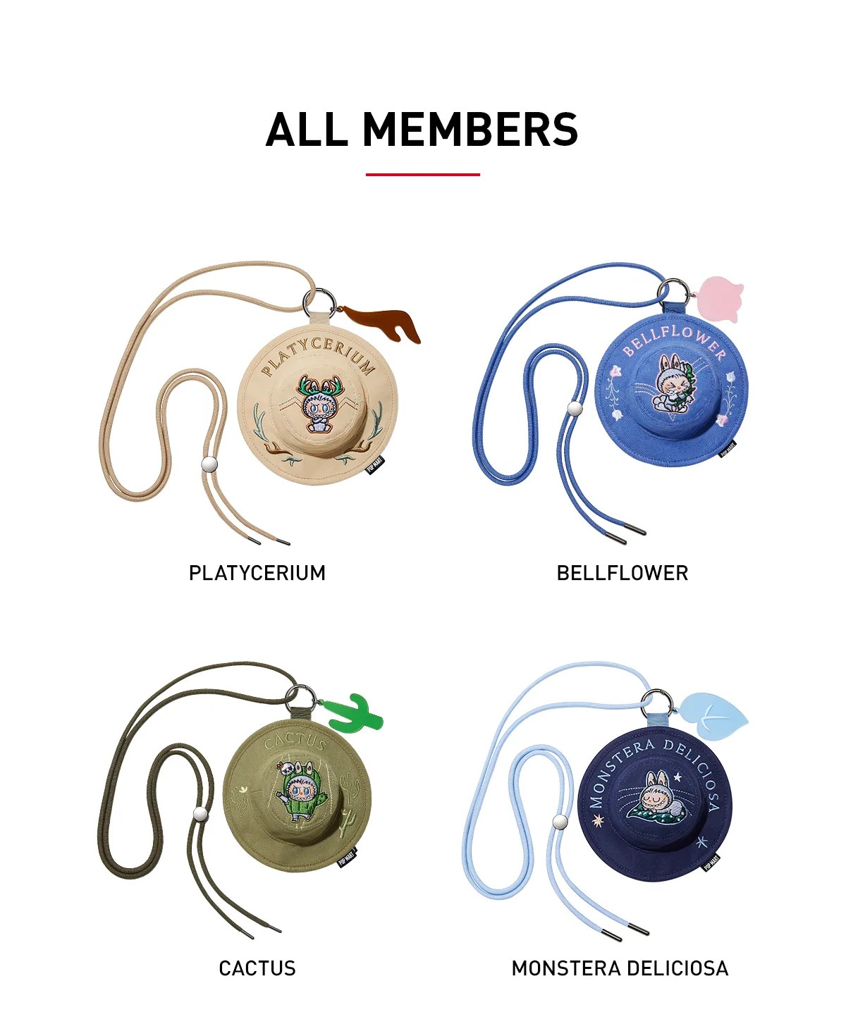 POP MART กล่องสุ่มTHE MONSTERS FALL IN WILD SERIES Bucket Hat Mini Bag Blind Box