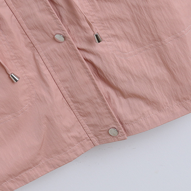 Papaya เสื้อคลุม เสื้อแจ็คเก็ต ฮู้ด สีชมพู แพทเทินสวย หมวกฮู้ดพับเก็บได้ แบรนด์ PAPAYA ชมพู