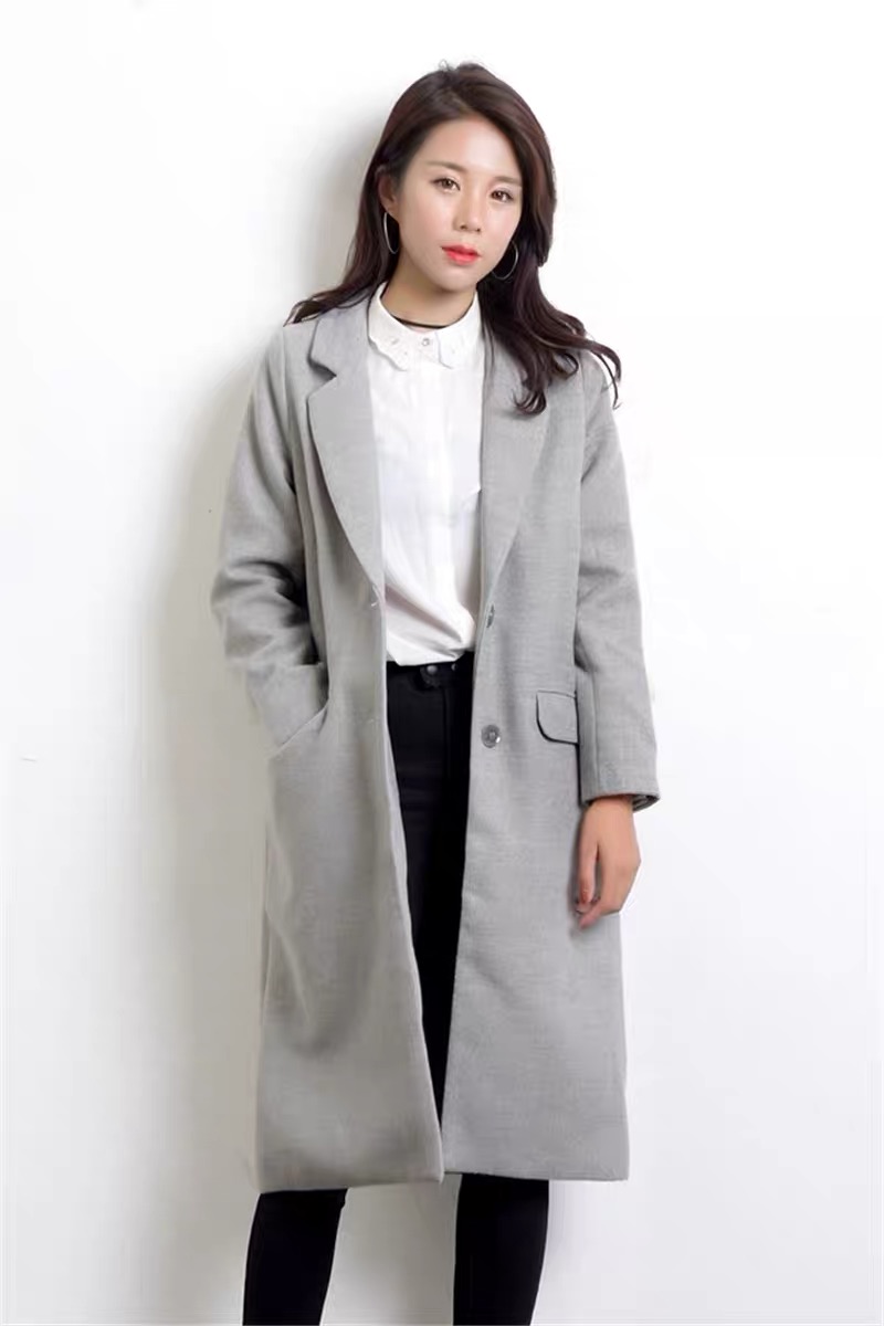 Love tree เสื้อโค้ทกันหนาว เสื้อกันหนาว overcoat Trench coat โค้ทวูล สีเทา /สีดำ แบรนด์ LOVE TREE สำเนา เทา