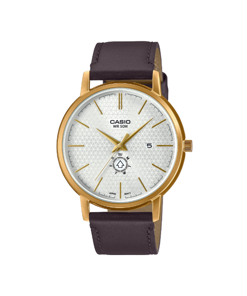 CASIO นาฬิกาคาสิโอ นาฬิกาข้อมือ นาฬิกากันน้ำ นาฬิกาของแท้ ประกันศูนย์ CMG 1 ปี รุ่น MTP-B125GL-7A นาฬิกาสีทอง