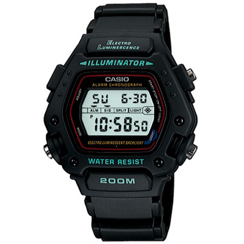 CASIO นาฬิกาคาสิโอ นาฬิกาข้อมือ นาฬิกากันน้ำ นาฬิกาของแท้ ประกันศูนย์ CMG 1 ปี รุ่น DW-290-1A นาฬิกาสีดำ