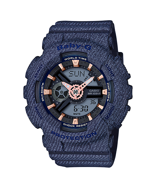 CASIO BABY-G นาฬิกาข้อมือ นาฬิกากันน้ำ นาฬิกาของแท้ ประกันศูนย์ CMG 1 ปี รุ่น BA-110DE-2A1 นาฬิกาสีกรม