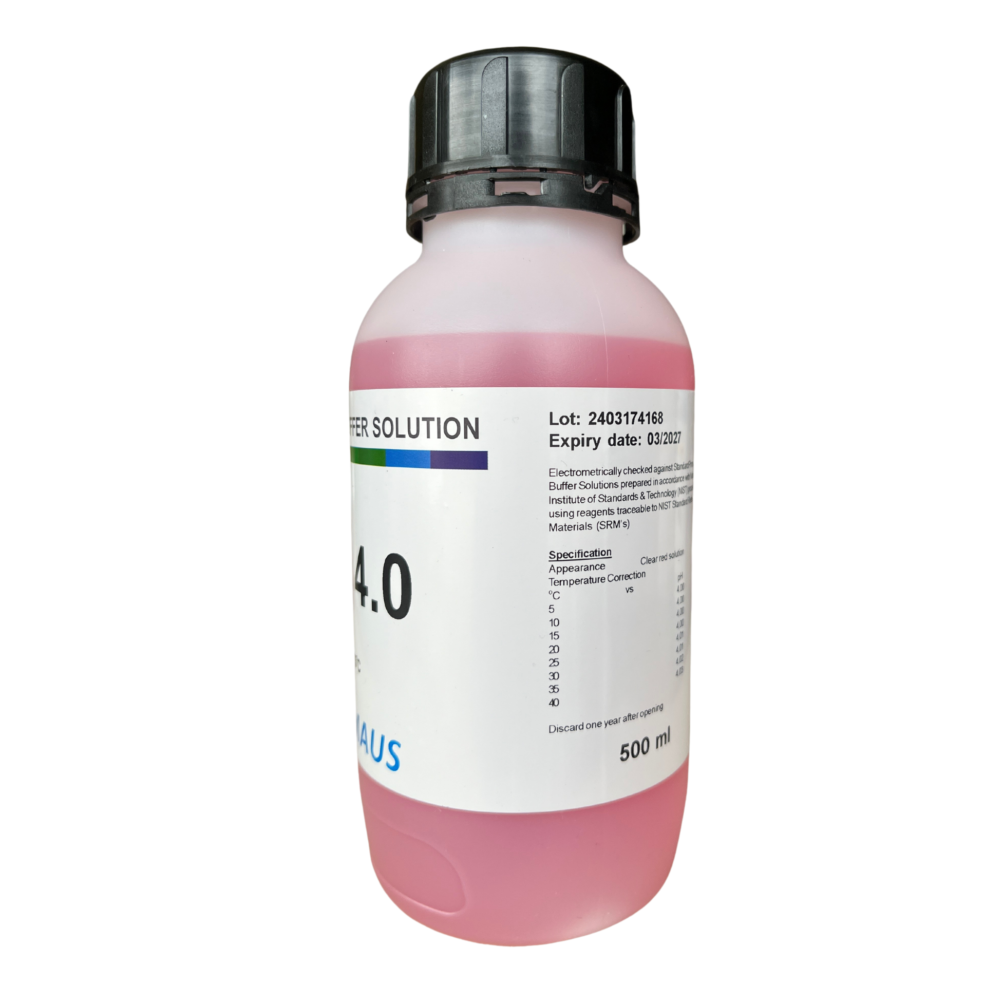Buffer pH 4.0 Colour Coded Red, Indicator KemAus™