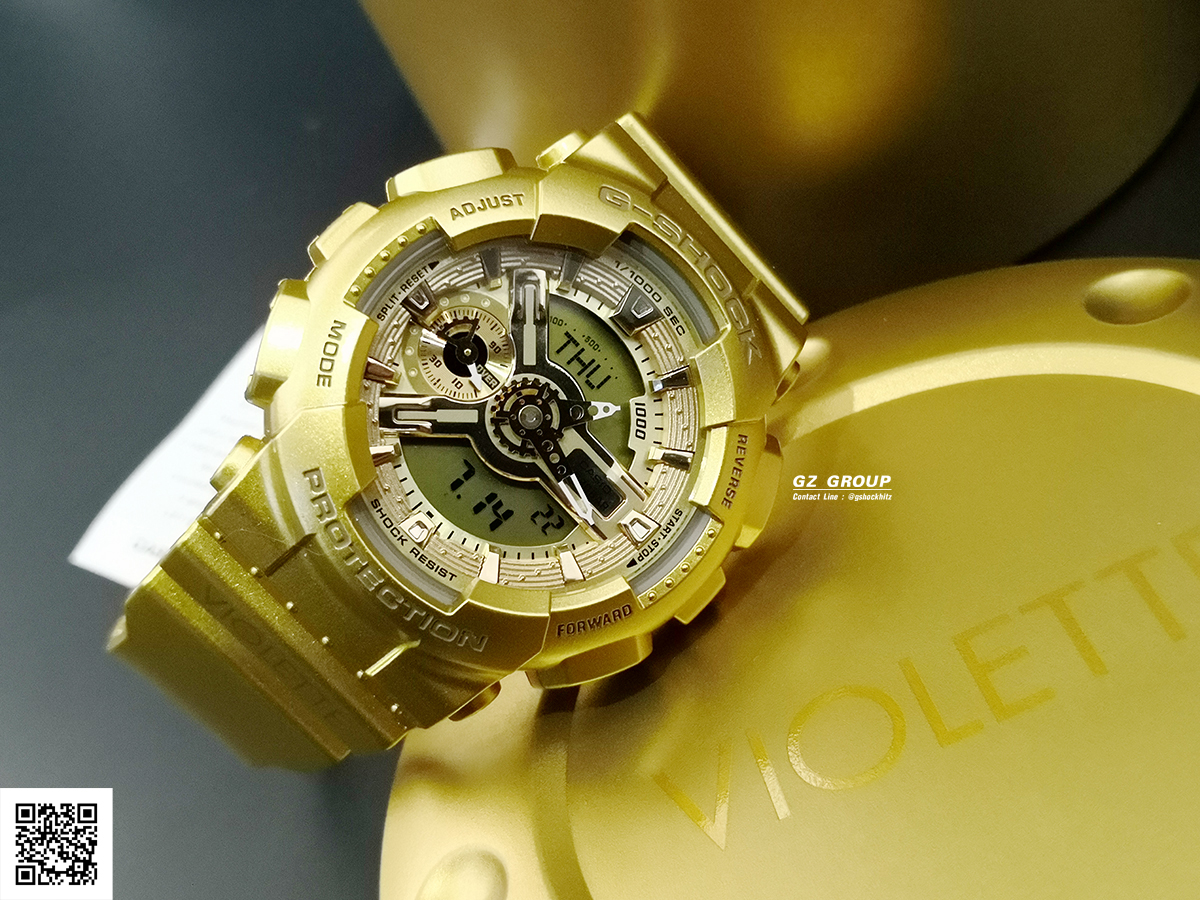 CASIO MID YEAR SALE G-SHOCK พร้อมส่ง นาฬิกาข้อมือ นาฬิกากันน้ำ นาฬิกาของแท้ ประกันศูนย์ CMG 1 ปี รุ่น GMA-S110VK-9ADR นาฬิกาสีทอง