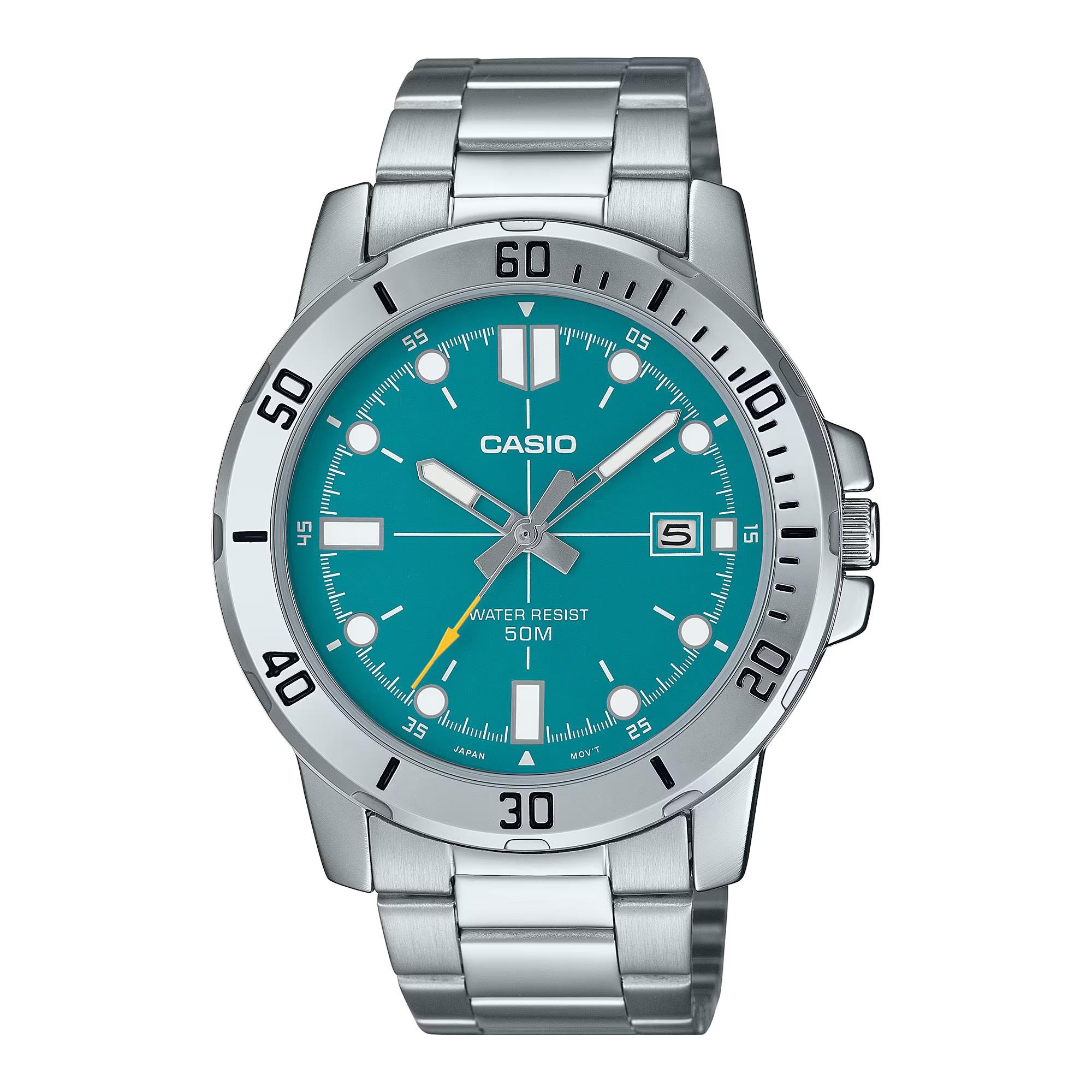 CASIO MID YEAR SALE นาฬิกาคาสิโอ พร้อมส่ง นาฬิกาข้อมือ นาฬิกากันน้ำ นาฬิกาของแท้ BTS ประกันศูนย์ CMG 1 ปี รุ่น MTP-VD01D-3E2 นาฬิกาสีเงิน