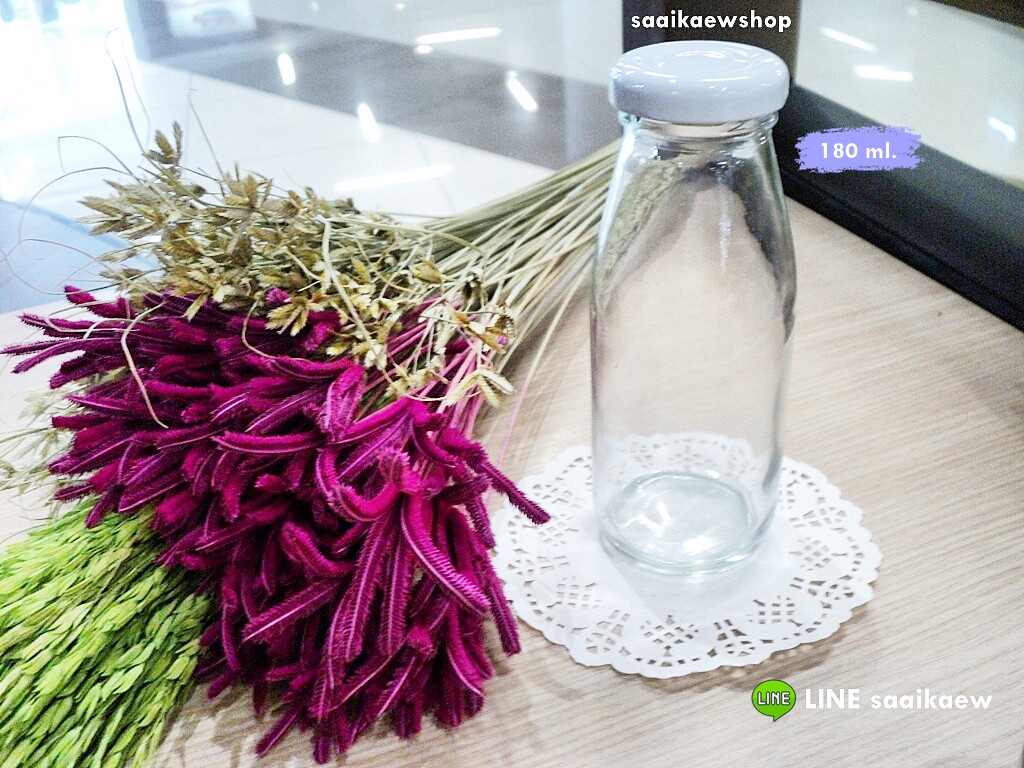 ขวดแก้ว 180 ml. (น้ำผลไม้ นม เครื่องดื่ม น้ำสุขภาพ)