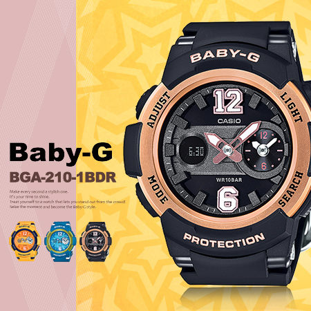 CASIO BABY-G นาฬิกาข้อมือ นาฬิกากันน้ำ นาฬิกาของแท้ ประกันศูนย์ CMG 1 ปี รุ่น BGA-210-1B นาฬิกาสีดำ