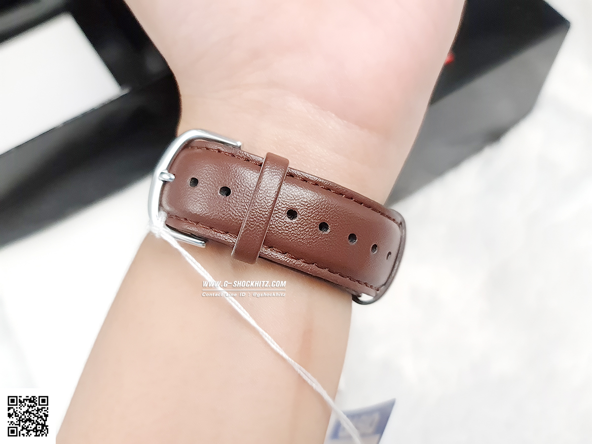 CASIO นาฬิกาคาสิโอ นาฬิกาข้อมือ นาฬิกากันน้ำ นาฬิกาของแท้ ประกันศูนย์ CMG 1 ปี รุ่น MTP-VD02L-7E นาฬิกาสีน้ำตาล