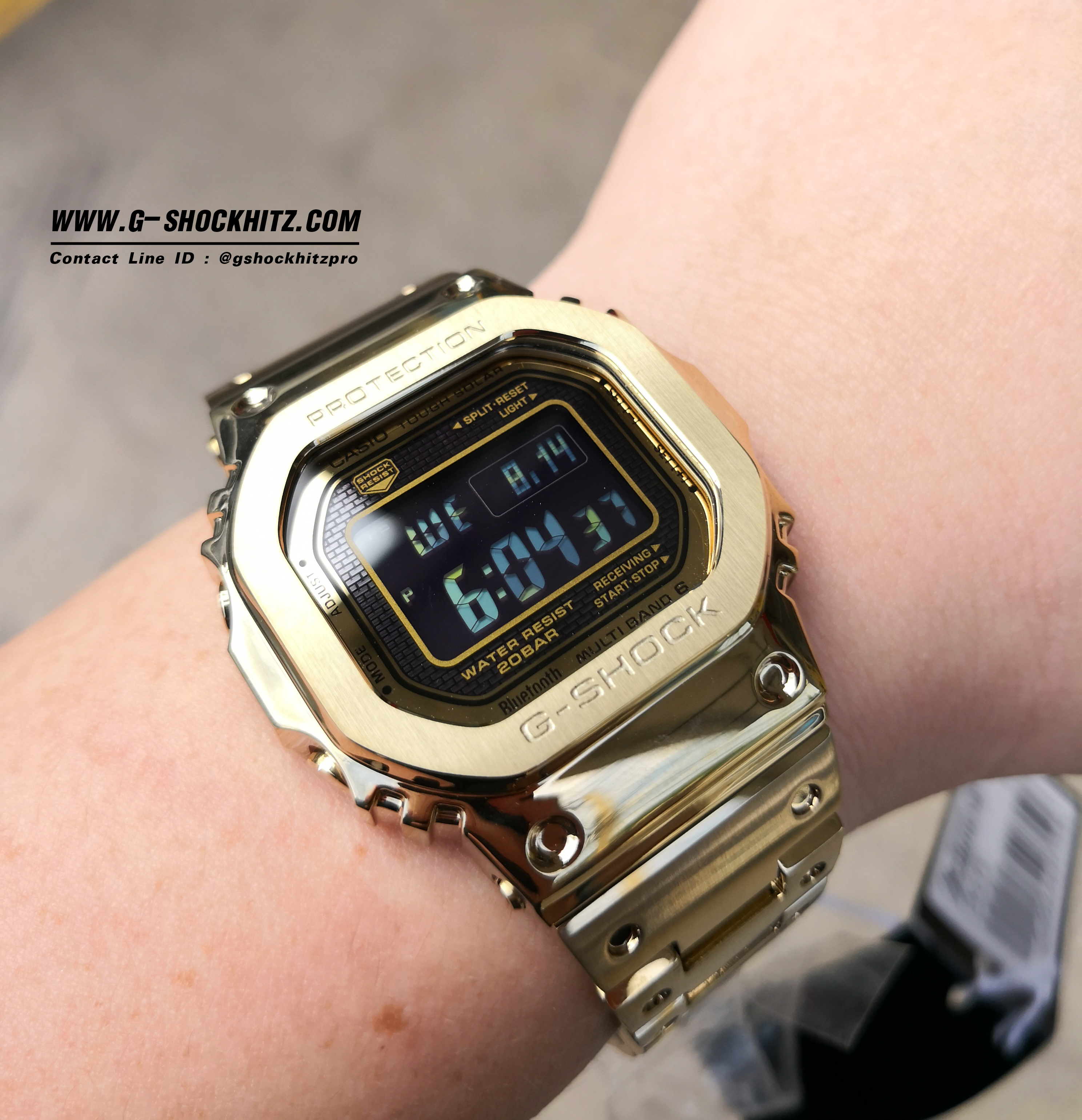 CASIO G-SHOCK นาฬิกาข้อมือ นาฬิกากันน้ำ นาฬิกาของแท้ ประกันศูนย์ CMG 1 ปี รุ่น GMW-B5000GD-9D นาฬิกาสีทอง