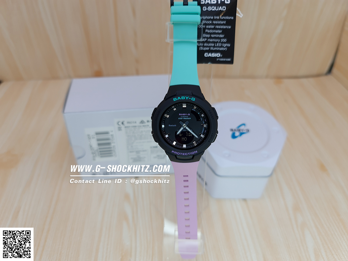CASIO BABY-G นาฬิกาข้อมือ นาฬิกากันน้ำ นาฬิกาของแท้ ประกันศูนย์ CMG 1 ปี รุ่น BSA-B100MT-1A นาฬิกาสีดำ