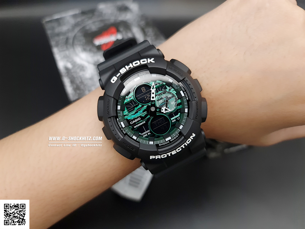CASIO G-SHOCK นาฬิกาข้อมือ นาฬิกากันน้ำ นาฬิกาของแท้ ประกันศูนย์ CMG 1 ปี รุ่น GA-140MG-1A นาฬิกาสีดำ