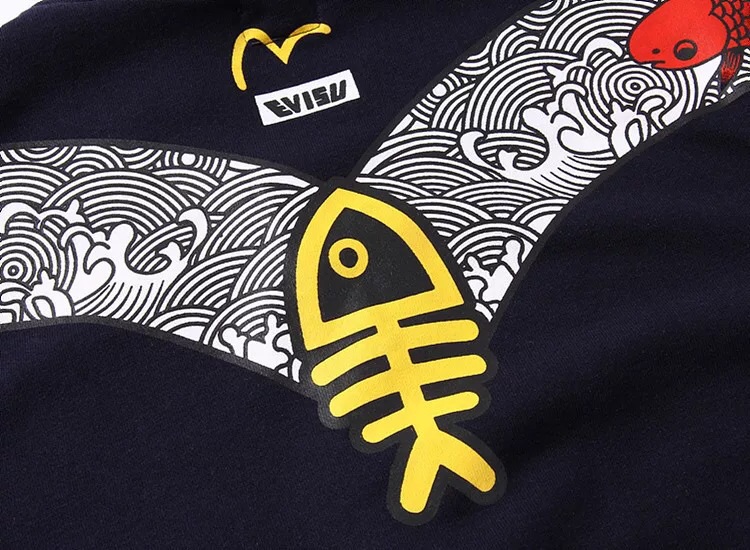 ขายล้างสต็อค !!เสื้อเบสบอล EVISU แท้ จาก ญี่ปุ่น สีดำ แต่งแขนขาวครีม สกรีนลายด้านหลัง Size (ตัวเดียวสุดท้ายคะ)