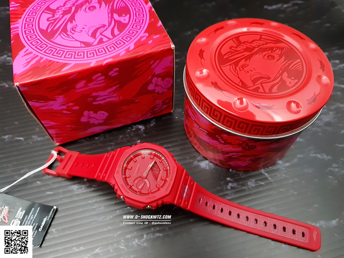 CASIO MID YEAR SALE G-SHOCK พร้อมส่ง นาฬิกาข้อมือ นาฬิกากันน้ำ นาฬิกาของแท้ ประกันศูนย์ CMG 1 ปี รุ่น GA-2100CNY-4 นาฬิกาสีแดง