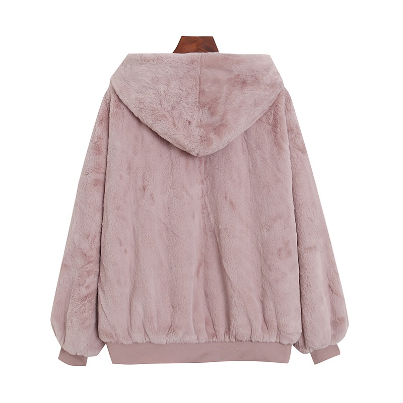 Pink latte เสื้อเฟอร์กันหนาว หมวกฮู้ด เสื้อขน (FLUFFY COAT ) แบรนด์ Pink latte