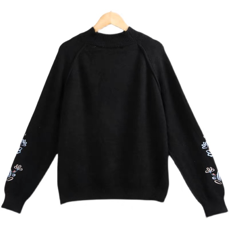 เสื้อหนาวไหมพรม ไหมพรมถัก เนื้อไหม นุ่ม สวย งานปักปลายแขน