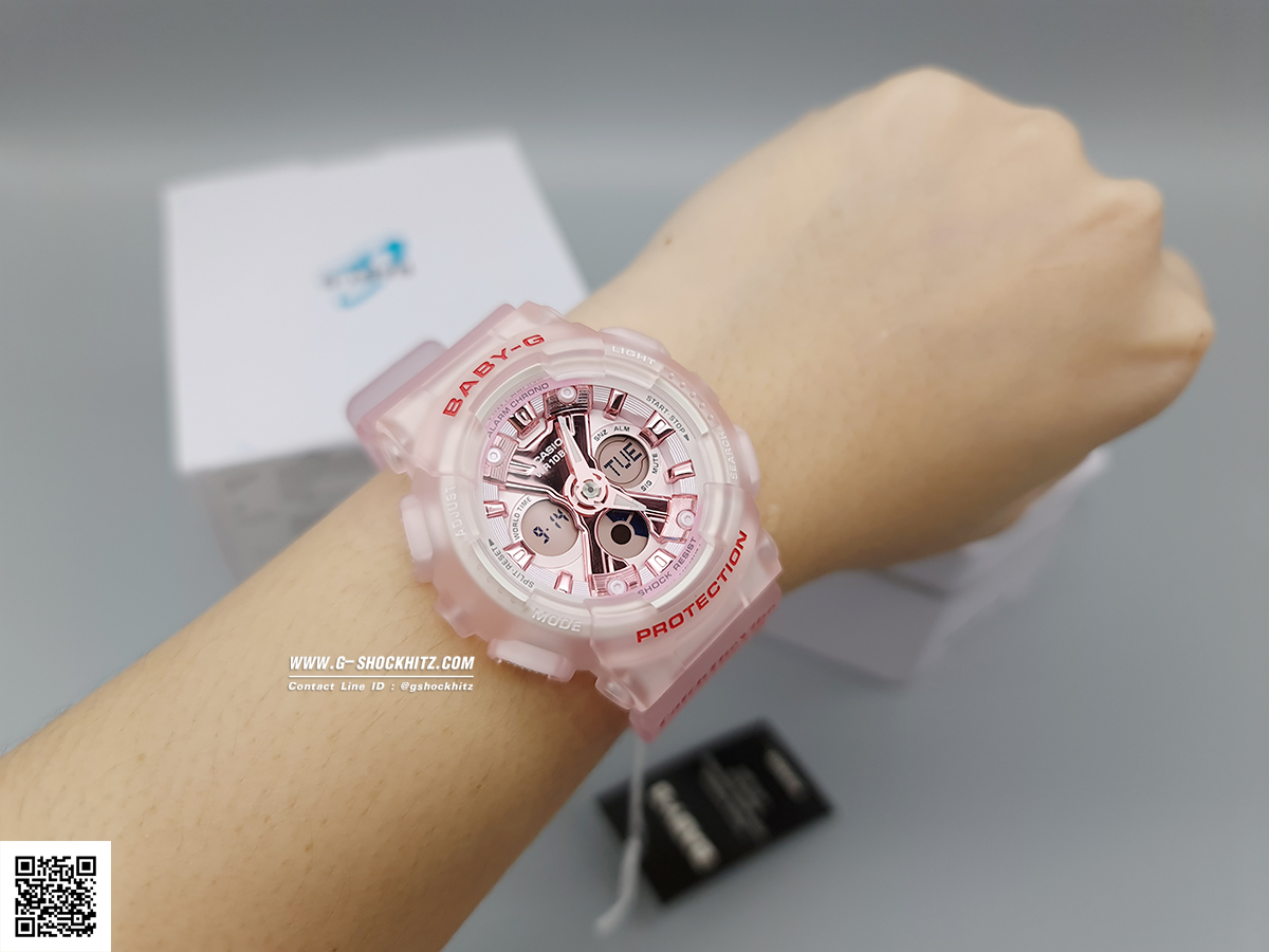 CASIO BABY-G นาฬิกาข้อมือ นาฬิกากันน้ำ นาฬิกาของแท้ ประกันศูนย์ CMG 1 ปี รุ่น BA-130CV-4A นาฬิกาสีชมพู