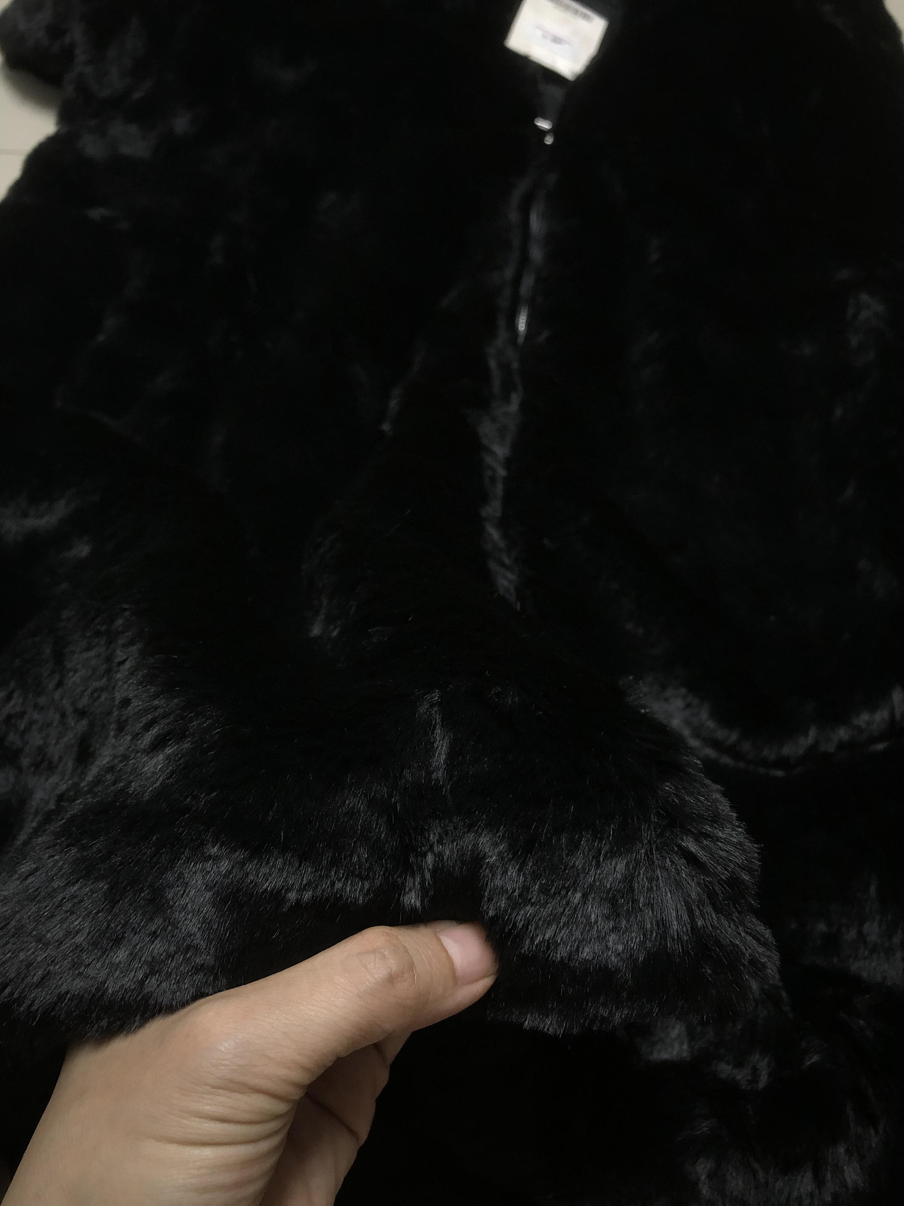 pepco เสื้อเฟอร์กันหนาว หมวกฮู้ด เสื้อขน FLUFFY Coat แบรนด์ PEPCO ดำ / เบจ
