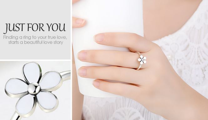 แหวนเงินแท้ 925 Sterling แหวนผู้หญิง ดอกเดซี่ สีขาว สวย น่ารัก แหวนหมั้น แหวนแทนใจ ลุ๊ค คุณหนู ใส ๆ แหวนใส่ออกงาน 369258