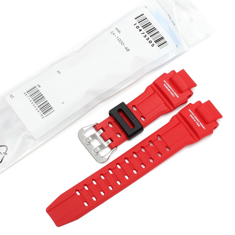 CASIO GENUINE FACTORY CASIO REPLACEMENT อะไหล่นาฬิกา G-SHOCK รุ่น GA-1000-4B กรอบสายสีแดง