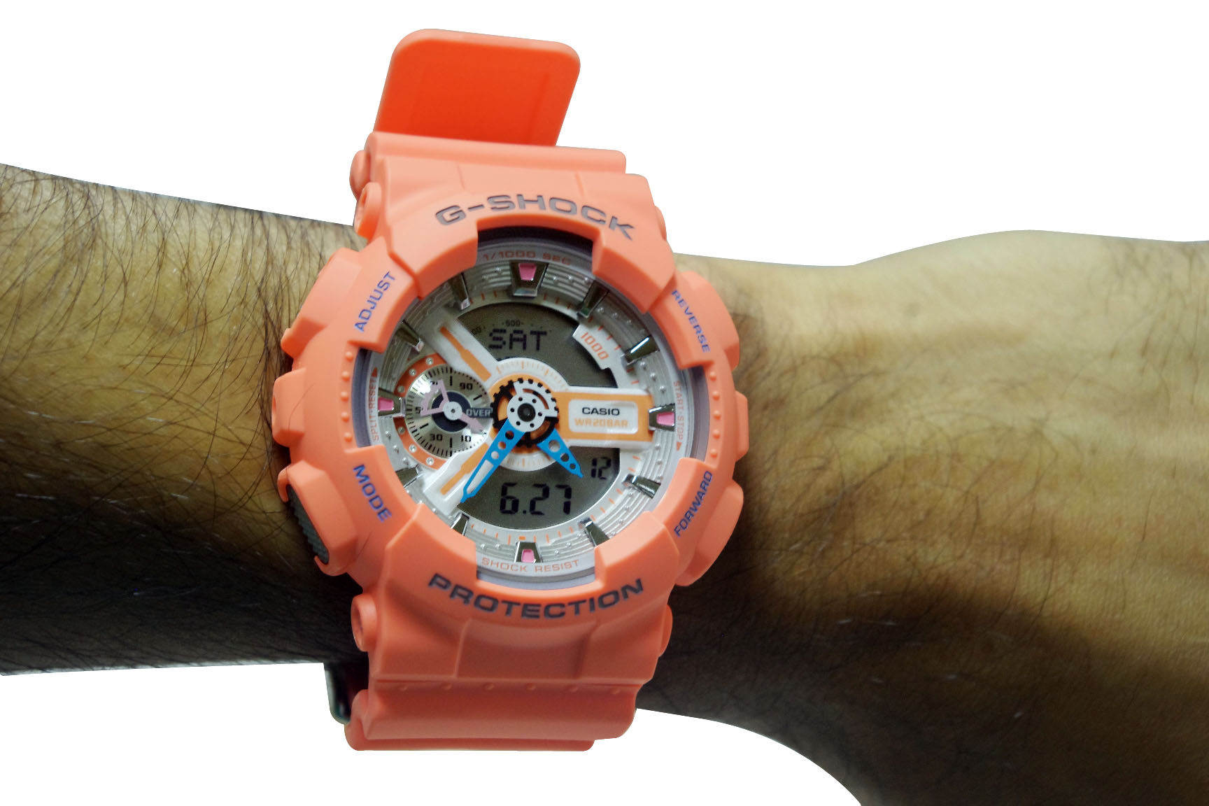 CASIO G-SHOCK นาฬิกาข้อมือ นาฬิกากันน้ำ นาฬิกาของแท้ ประกันศูนย์ CMG 1 ปี รุ่น GA-110DN-4A นาฬิกาสีส้ม