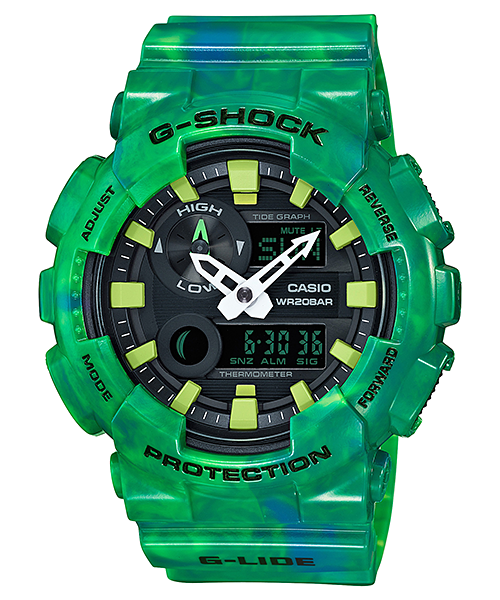 CASIO G-SHOCK นาฬิกาข้อมือ นาฬิกากันน้ำ นาฬิกาของแท้ ประกันศูนย์ CMG 1 ปี รุ่น GAX-100MB-3A นาฬิกาสีเขียว