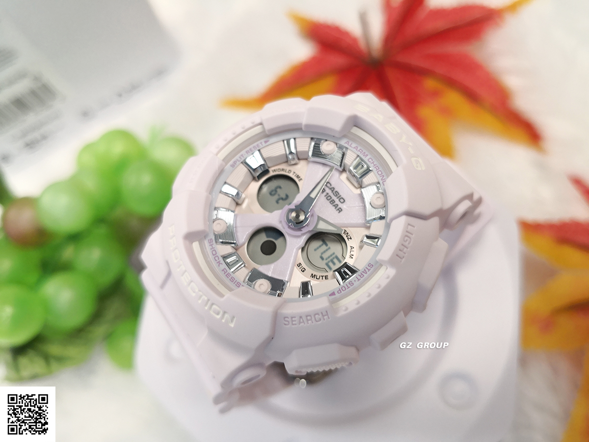 CASIO BABY-G นาฬิกาข้อมือ นาฬิกากันน้ำ นาฬิกาของแท้ ประกันศูนย์ CMG 1 ปี รุ่น BA-130WP-6A นาฬิกาสีม่วง