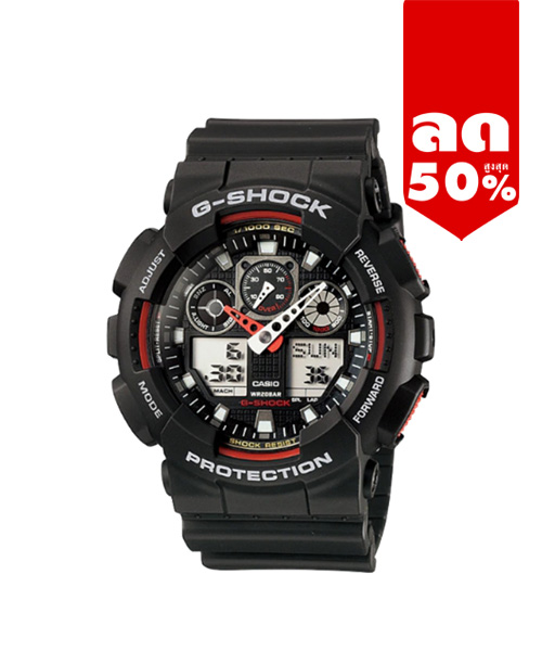 CASIO G-SHOCK นาฬิกาข้อมือ นาฬิกากันน้ำ นาฬิกาของแท้ ประกันศูนย์ CMG 1 ปี รุ่น GA-100-1A4 นาฬิกาสีดำ