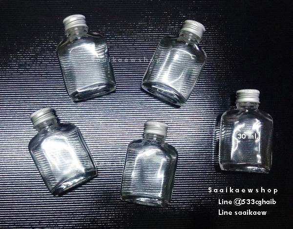 ขวดแก้วแบน น่ารัก30ml ขวดออยล์ ขวดน้ำผึ้ง