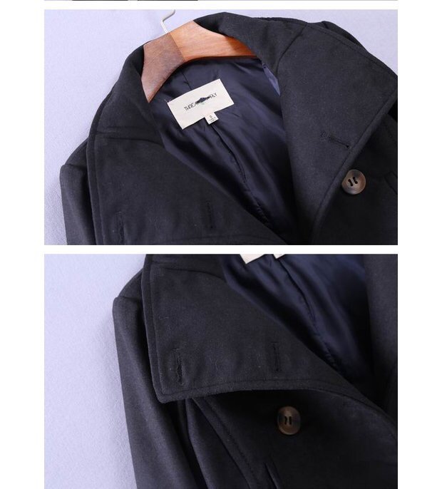 เสื้อคลุม เสื้อโค้ท coat ผ้าสักหลาด สีดำ brandname ญี่ปุ่น TREAT SUPPLYกระดุม 2 แถว แต่งคอได้2 แบบ เก๋ๆ( คอปีน/คอปก) ปกใหญ่สวยเท่ห์ แพทเทริน์เนื้อหรู สินค้าหลุดโรงงาน