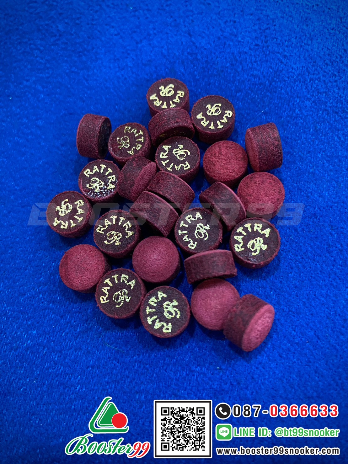 หัวคิว หนังอัด Ratta สีแดง / สีเขียวอมดำ (ราคาต่อ 1 หัว)