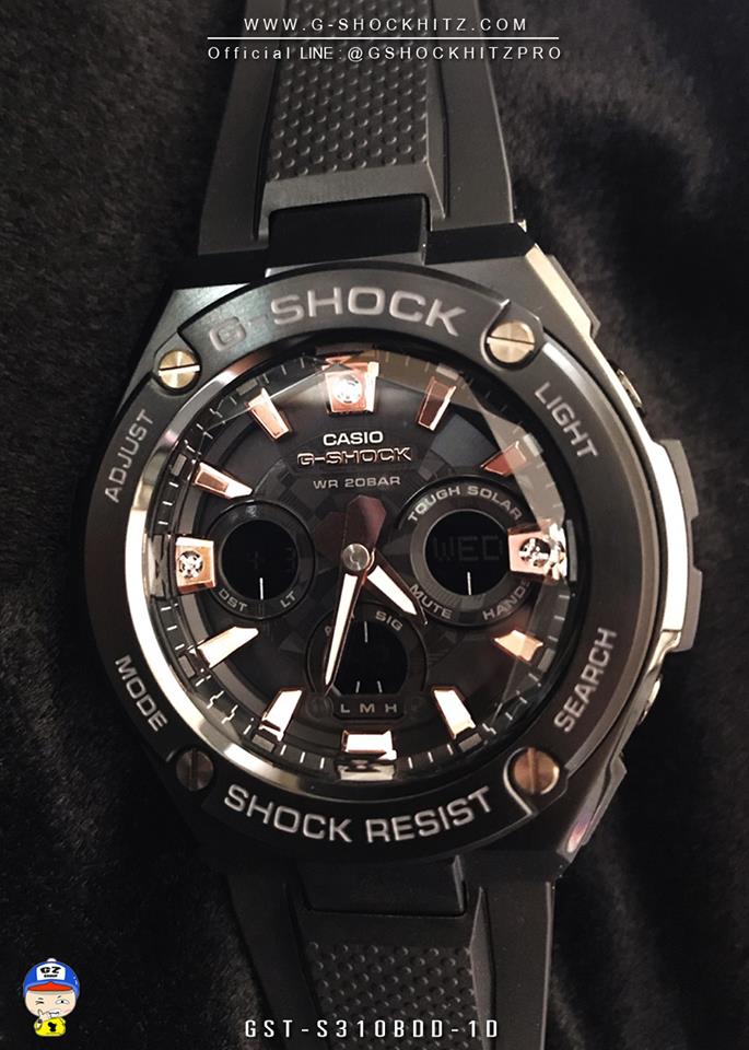CASIO G-SHOCK นาฬิกาข้อมือ นาฬิกากันน้ำ นาฬิกาของแท้ ประกันศูนย์ CMG 1 ปี รุ่น GST-S310BDD-1A นาฬิกาสีดำ