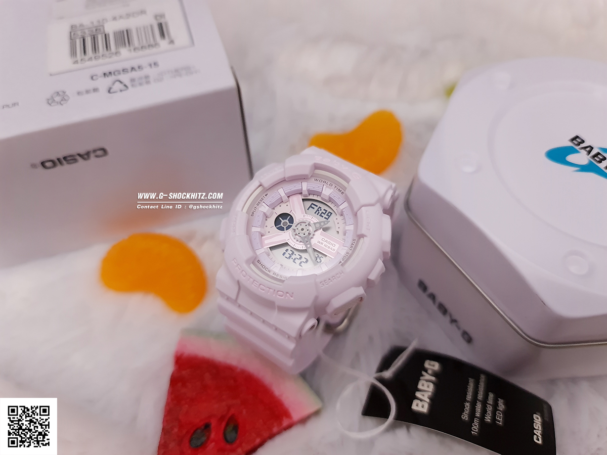 CASIO BABY-G นาฬิกาข้อมือ นาฬิกากันน้ำ นาฬิกาของแท้ ประกันศูนย์ CMG 1 ปี รุ่น BA-110-4A2 นาฬิกาสีชมพู
