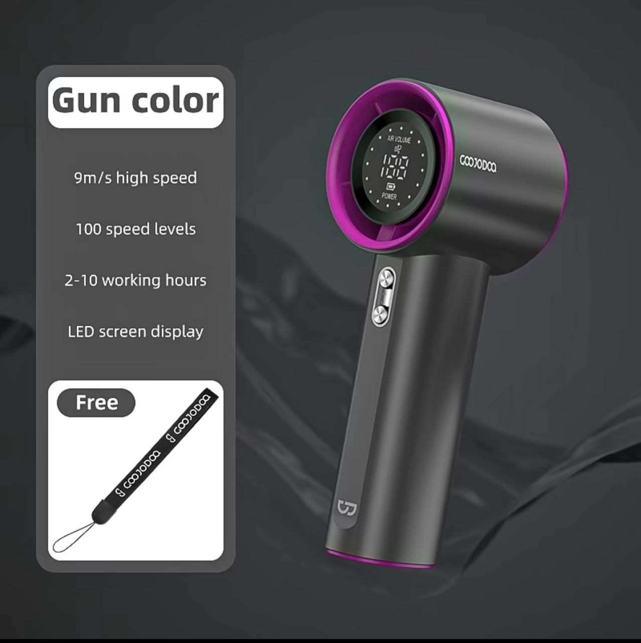 GOOJODOQ พัดลมพกพา พัดลมมือถือ ความเร็วสูง ทํางานเงียบ ปรับความเร็วได้ USB พัดลมมือถือ