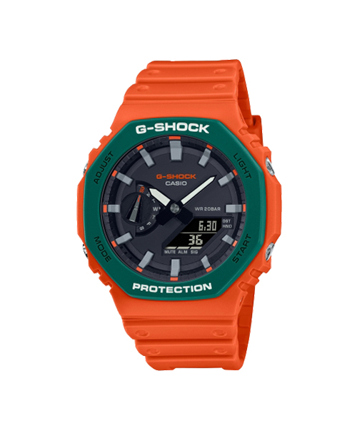 CASIO G-SHOCK นาฬิกาข้อมือ นาฬิกากันน้ำ นาฬิกาของแท้ ประกันศูนย์ CMG 1 ปี รุ่น GA-2110SC-4A นาฬิกาสีส้ม