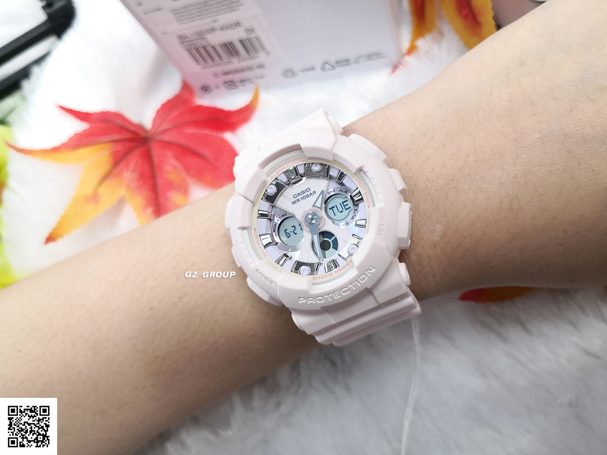 CASIO BABY-G นาฬิกาข้อมือ นาฬิกากันน้ำ นาฬิกาของแท้ ประกันศูนย์ CMG 1 ปี รุ่น BA-130WP-4A นาฬิกาสีชมพู