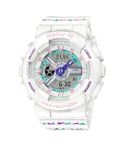 CASIO BABY-G นาฬิกาข้อมือ นาฬิกากันน้ำ นาฬิกาของแท้ ประกันศูนย์ CMG 1 ปี รุ่น BA-110TH-1A นาฬิกาสีขาว