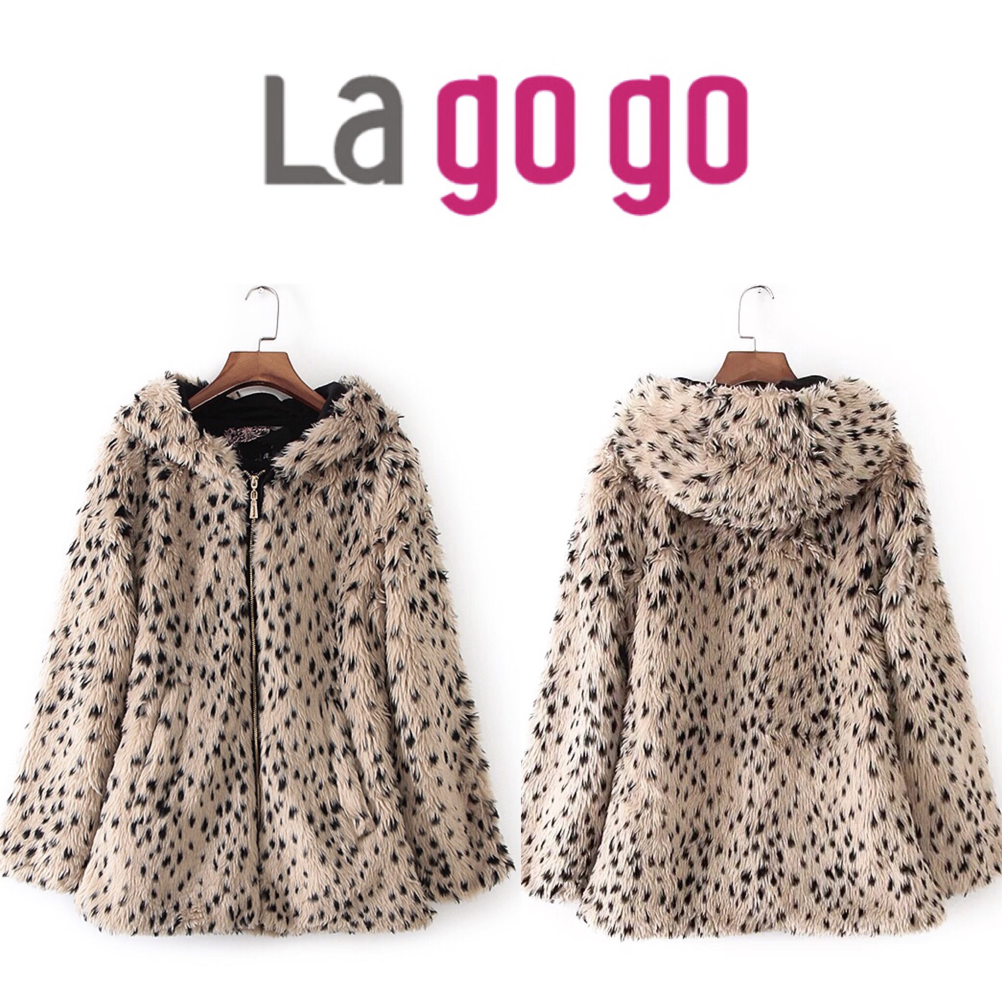 La gogo เสื้อกันหนาว เสื้อโค้ท แต่งขน ลายเสือ เสื้อขน เสื้อคลุม แบรนด์เนม La Go Go แท้100%สวยหรู ไซส์ S/M/L ลายเสือ