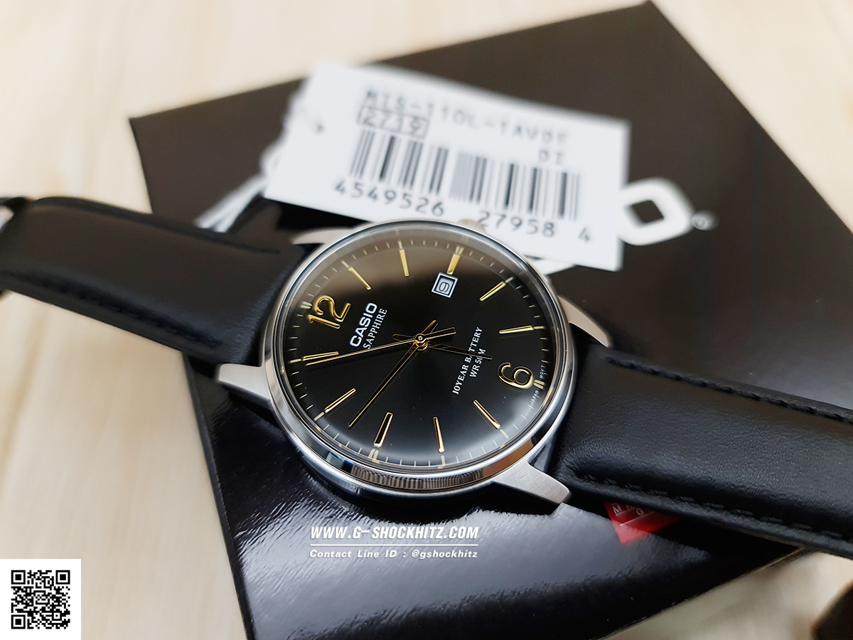 CASIO นาฬิกาคาสิโอ นาฬิกาข้อมือ นาฬิกากันน้ำ นาฬิกาของแท้ ประกันศูนย์ CMG 1 ปี รุ่น MTS-110L-1A นาฬิกาสีดำ