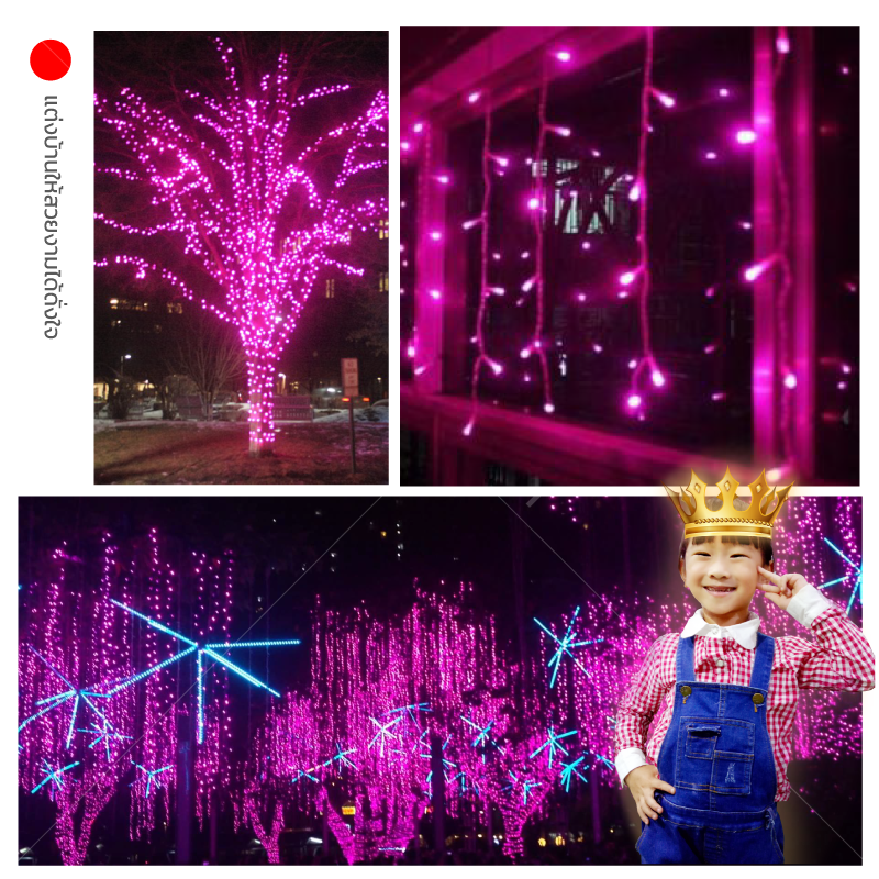 ไฟกระพริบ LED สีชมพู ไฟประดับตกแต่ง ตามงานเทศกาลต่างๆ