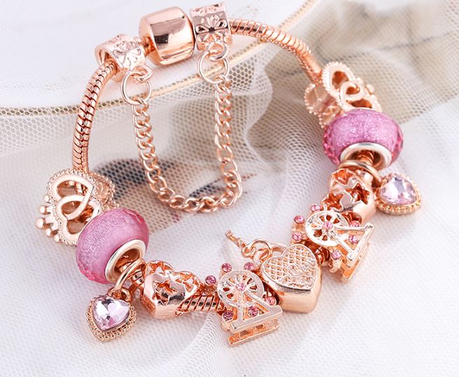 สร้อยข้อมือ Diy สร้อยข้อมือ สไตล์ pandora ธีม สวนสนุก ชิงช้าสวรรค์ สร้อยข้อมือให้แฟน เก๋ ๆ ใส่เที่ยว 259787