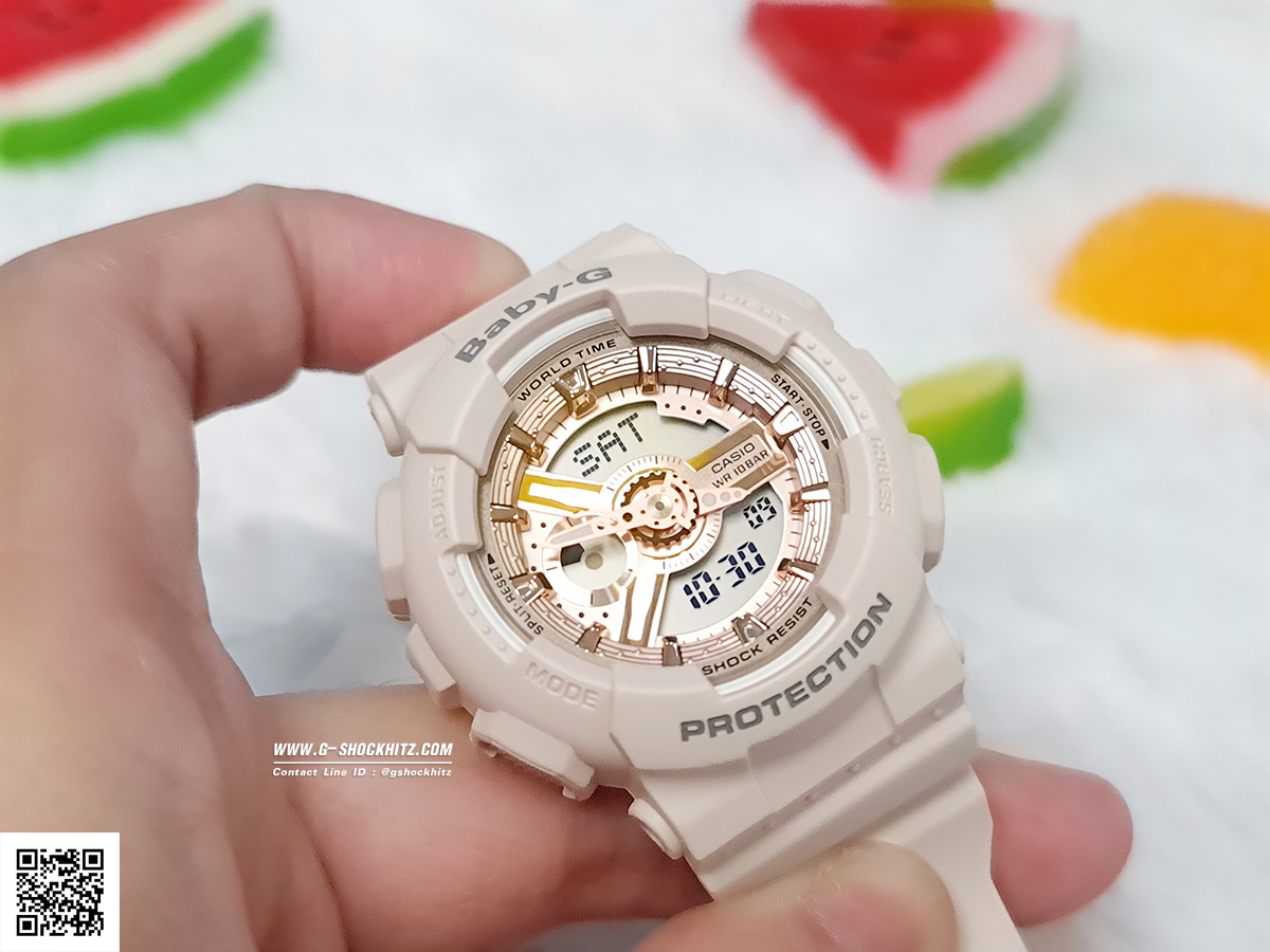 CASIO BABY-G นาฬิกาข้อมือ นาฬิกากันน้ำ นาฬิกาของแท้ ประกันศูนย์ CMG 1 ปี รุ่น BA-110XCP-4A นาฬิกาสีชมพู