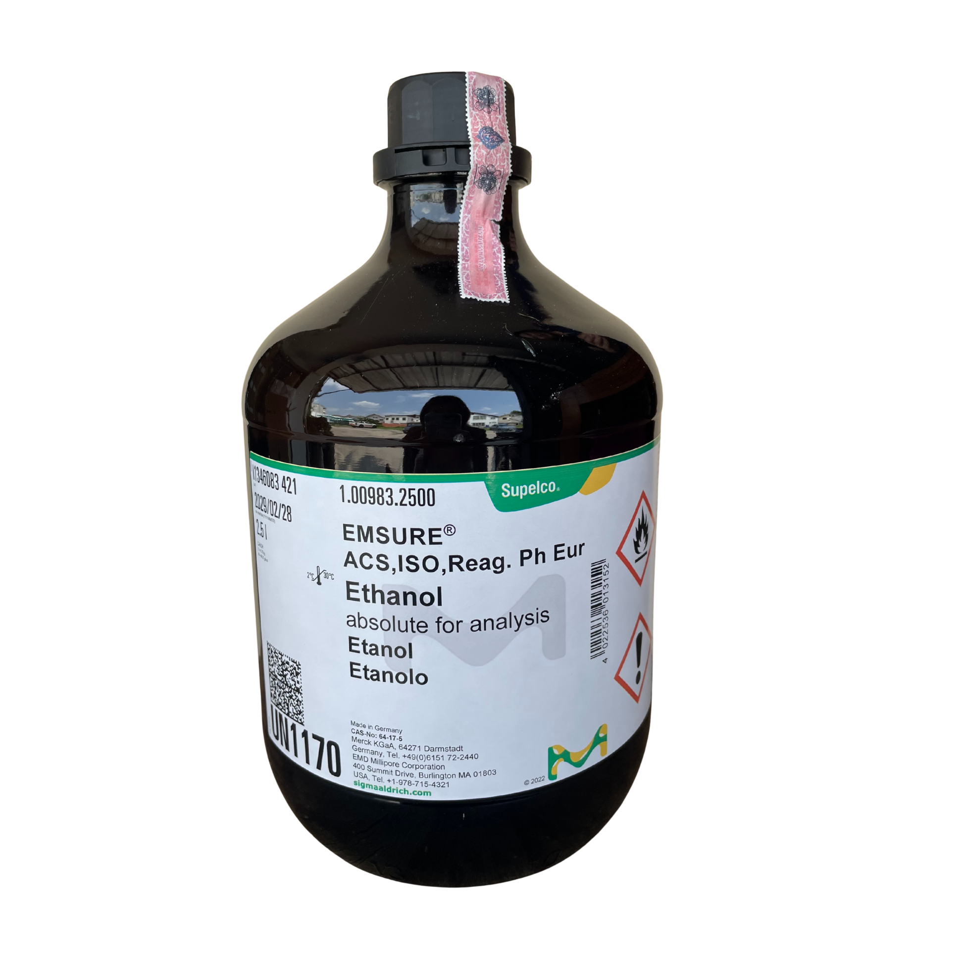 Ethanol Absolute, for analysis 2.5 L. Merck®