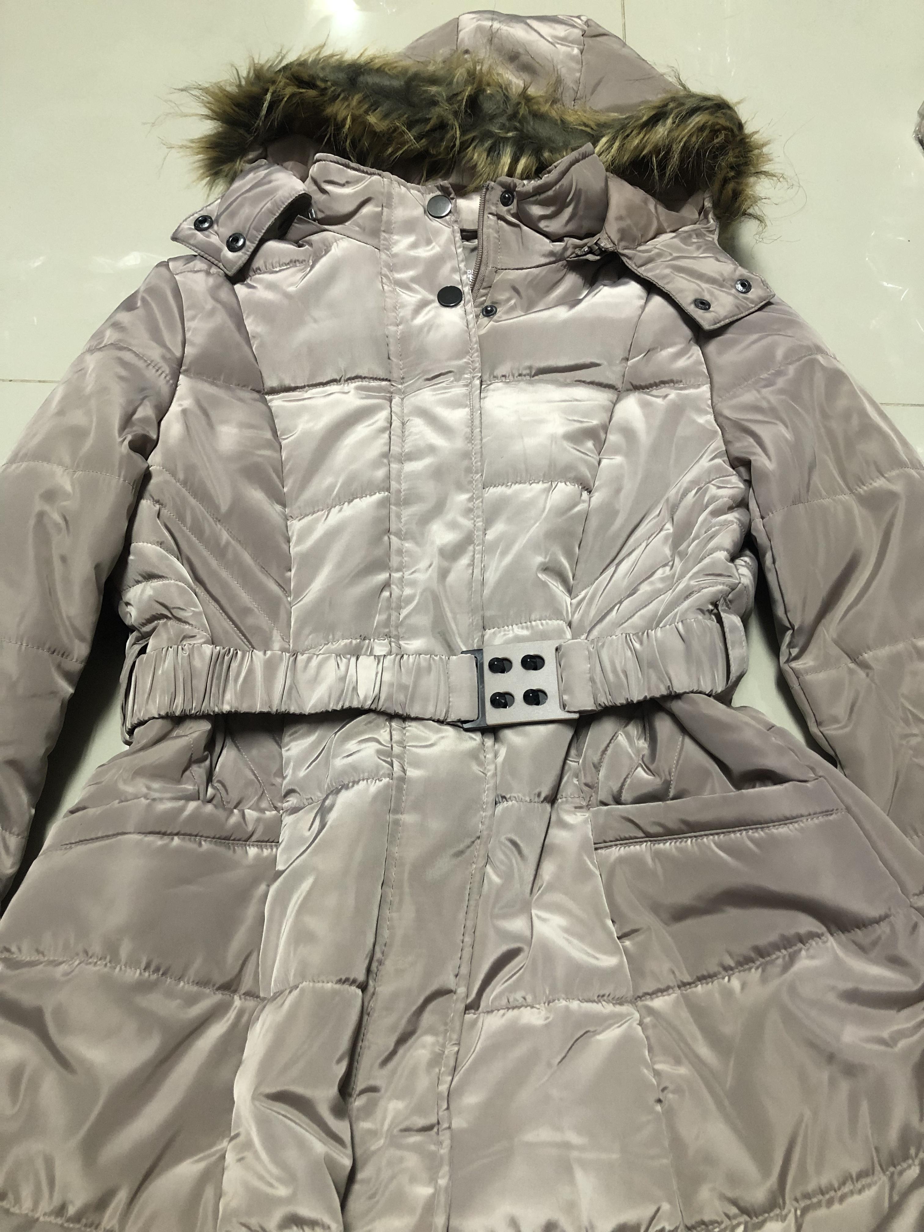 U.S. Polo ASSN. เสื้อกันหนาว เสื้อฮู้ดเฟอร์ บุนวมอุ่น สีนู้ดกะปิ แบรนด์ U.S. POLO ASSN. (padded puffer coat สำเนา กะปิ