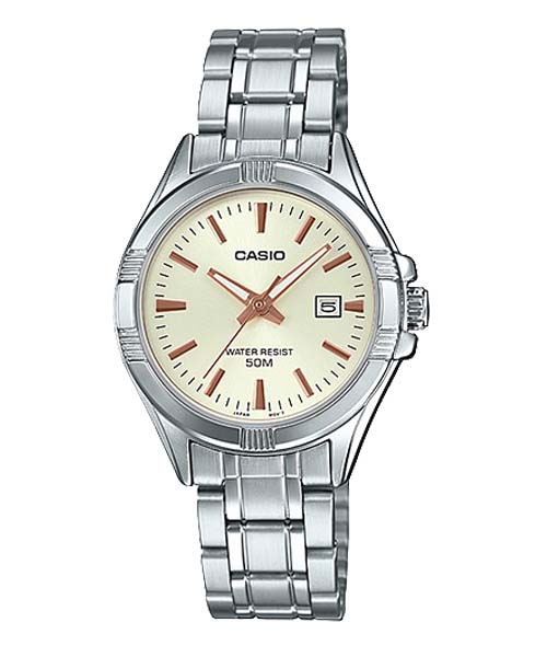 CASIO นาฬิกาคาสิโอ นาฬิกาข้อมือ นาฬิกากันน้ำ นาฬิกาของแท้ ประกันศูนย์ CMG 1 ปี รุ่น LTP-1308D-9A นาฬิกาสีเงิน