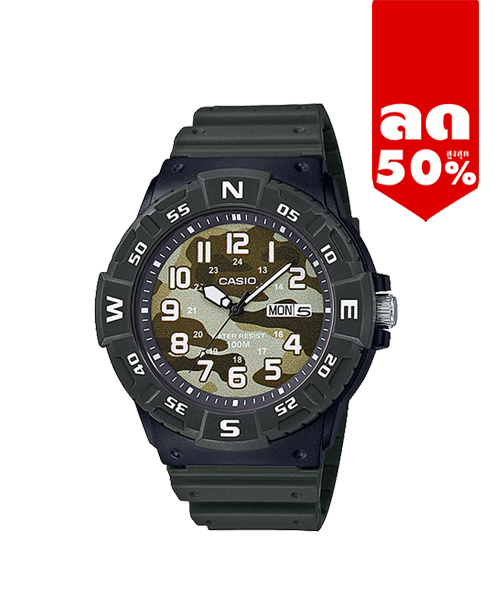 CASIO นาฬิกาคาสิโอ นาฬิกาข้อมือ นาฬิกากันน้ำ นาฬิกาของแท้ ประกันศูนย์ CMG 1 ปี รุ่น MRW-220HCM-3B นาฬิกาสีดำ